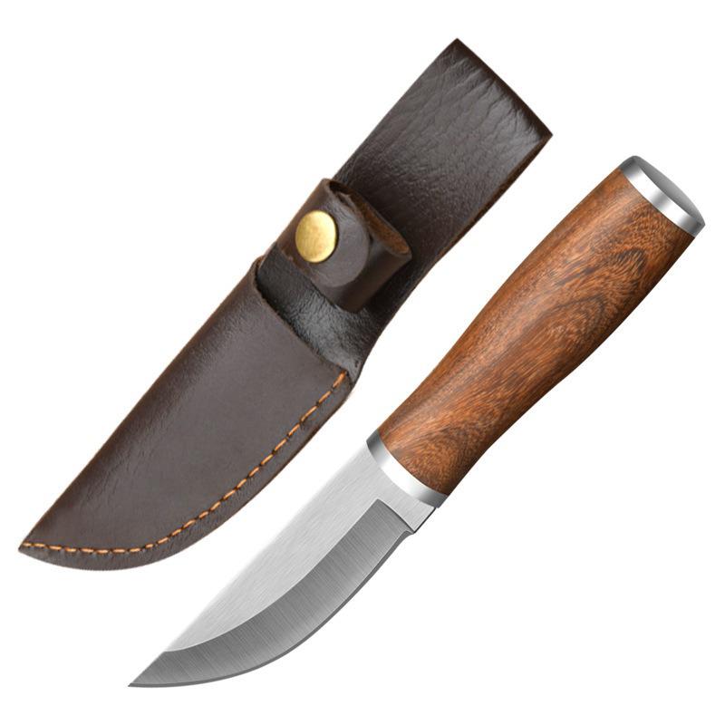 Camping Meat Cleaver Colored Wood Handle Mini Knives Household Fruit Knife Portable Outdoor Survival Self-defense Pocket Knife