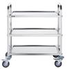 Stainless Steel Cart, 3 Layers Lab Utility Cart 400 Lbs Weight Capacity, Medical Cart with Lockable Universal Wheels, for Lab, Clinic, Kitchen, Salon