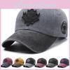 Fashion Waterwashed Cotton Baseball Cap With Maple Leaf Decoration Design For Outdoor Wear