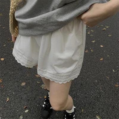 Lace Lace White Shorts for Women In Summer Thin Loose Loose Small Versatile A-line Casual Wide-leg Pants