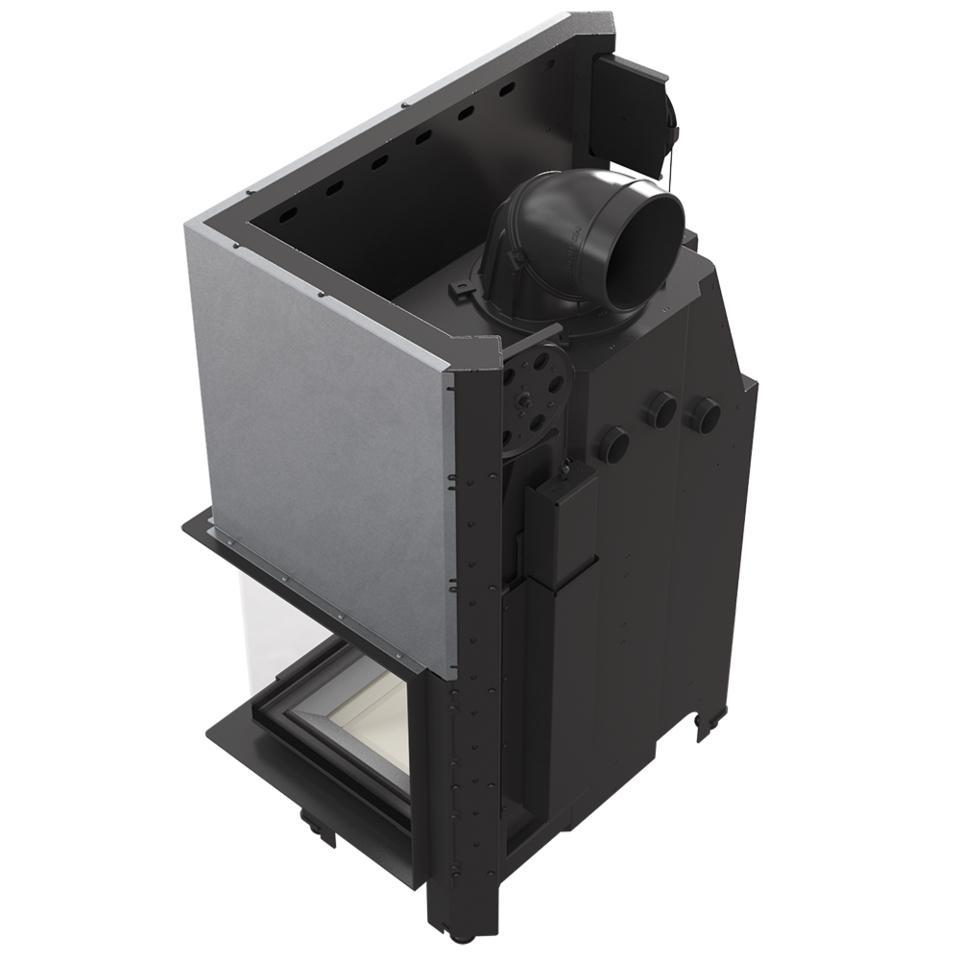 Steel Fireplace KRATKI MBO Right 15 kW Ø 200 Lift-up Self Closing Door
