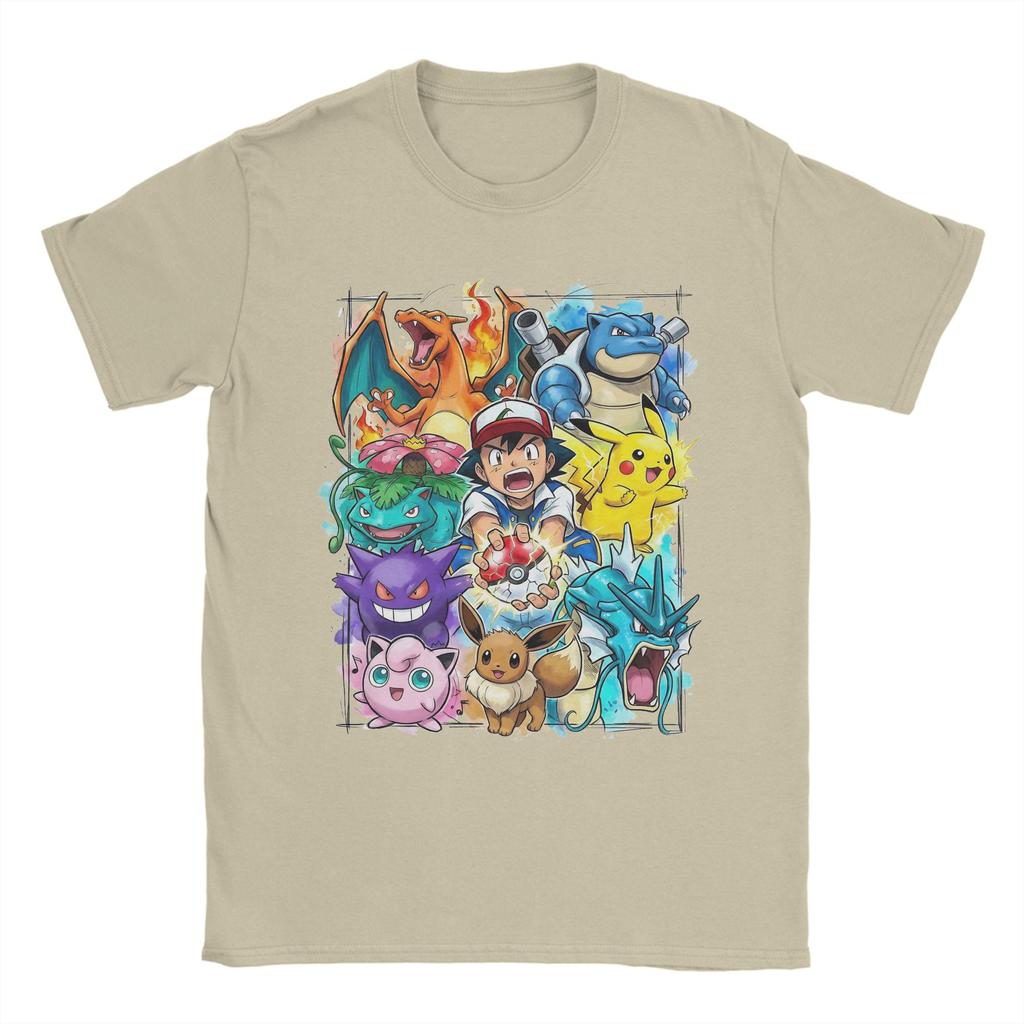 Pikachu Pokeball Gengar TShirt Unisex Women Fashion Cotton Tee Shirt Crew Neck Short Sleeve T Shirt 4XL 5XL Tops