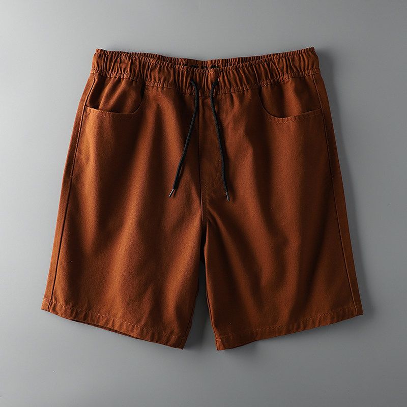 Foreign Trade Original Cut-Off Label Washed Full Cotton Casual Shorts Red M