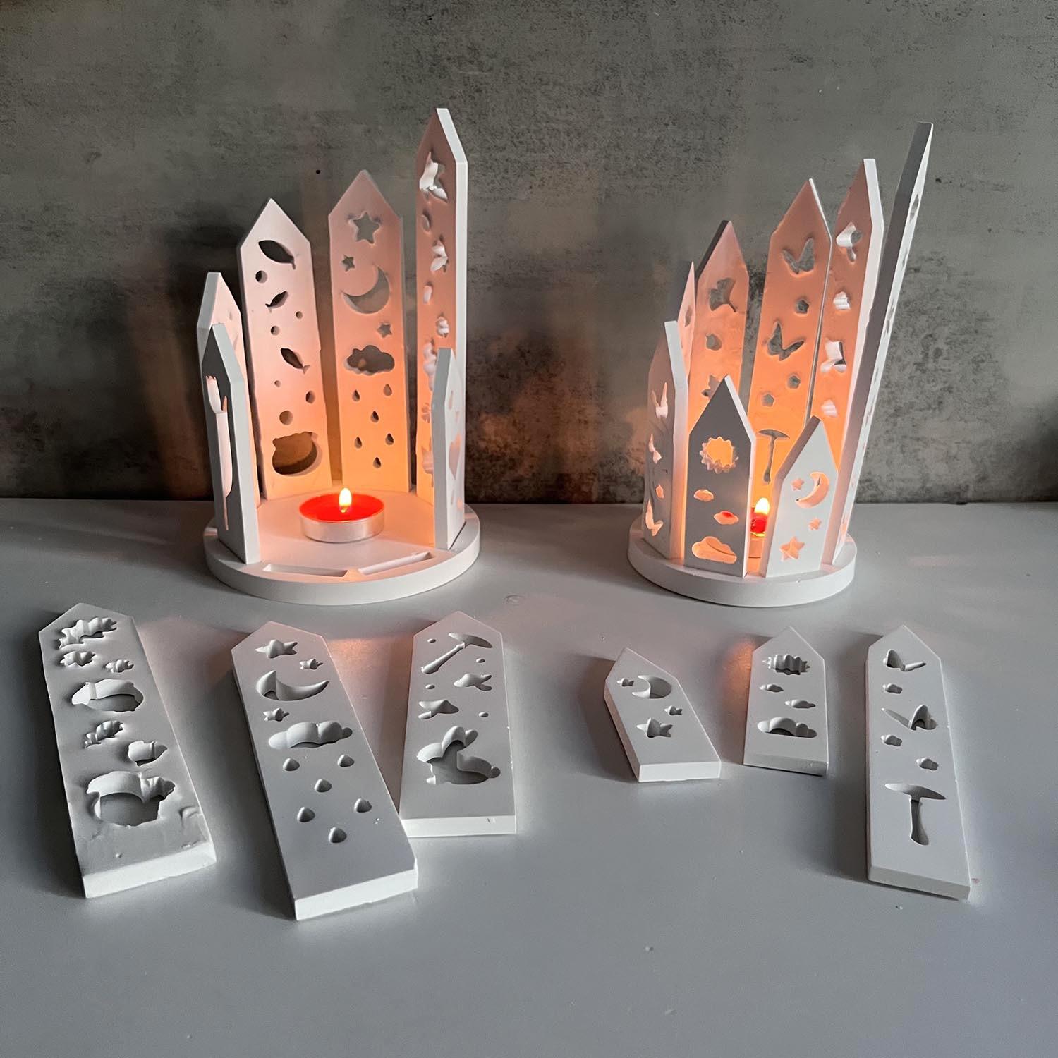 

Leaf Butterfly Animal Skeleton Candle Holder Silicone Mould Plaster Cement Moulds