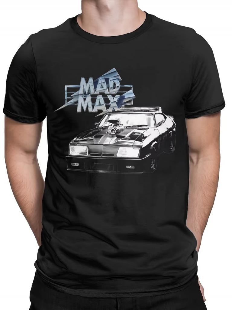 Mad Max Graphic T-Shirt Striking Black Tee Featuring Iconic Car Design Casual Short Sleeves Re