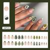 24PCS False Nails with 3D Mint Blue Flower Press on False Nails Artificial Wearable Tips Fake Nail Art Manicure Nail Tips