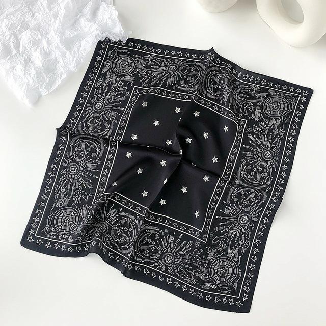 2026 Novo Lenço 100% Seda Pura Feminino Pescoço Cabelo Foulard Bandana Quadrado Pequeno Headband Hijab Estampado Poncho Lenços Pashmina