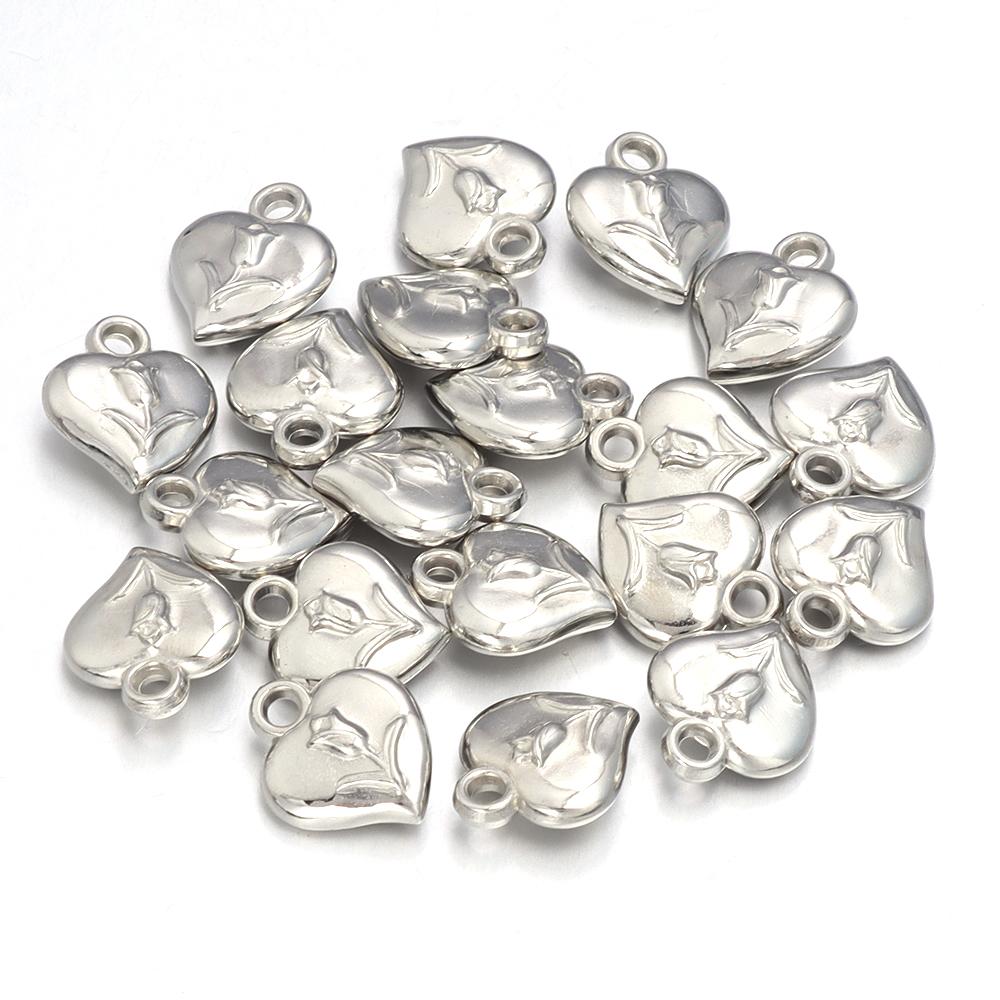20pcs/lot 6 Style Heart Shape CCB Pendants Charm Necklace Earring Pendants For DIY Jewelry Making Bracelet Handmade Accessories