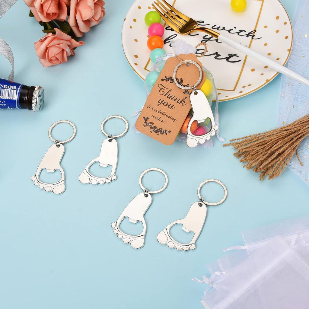 10x Portable Footprint Keychain Bottle Opener Party Favor Souvenir Decorations