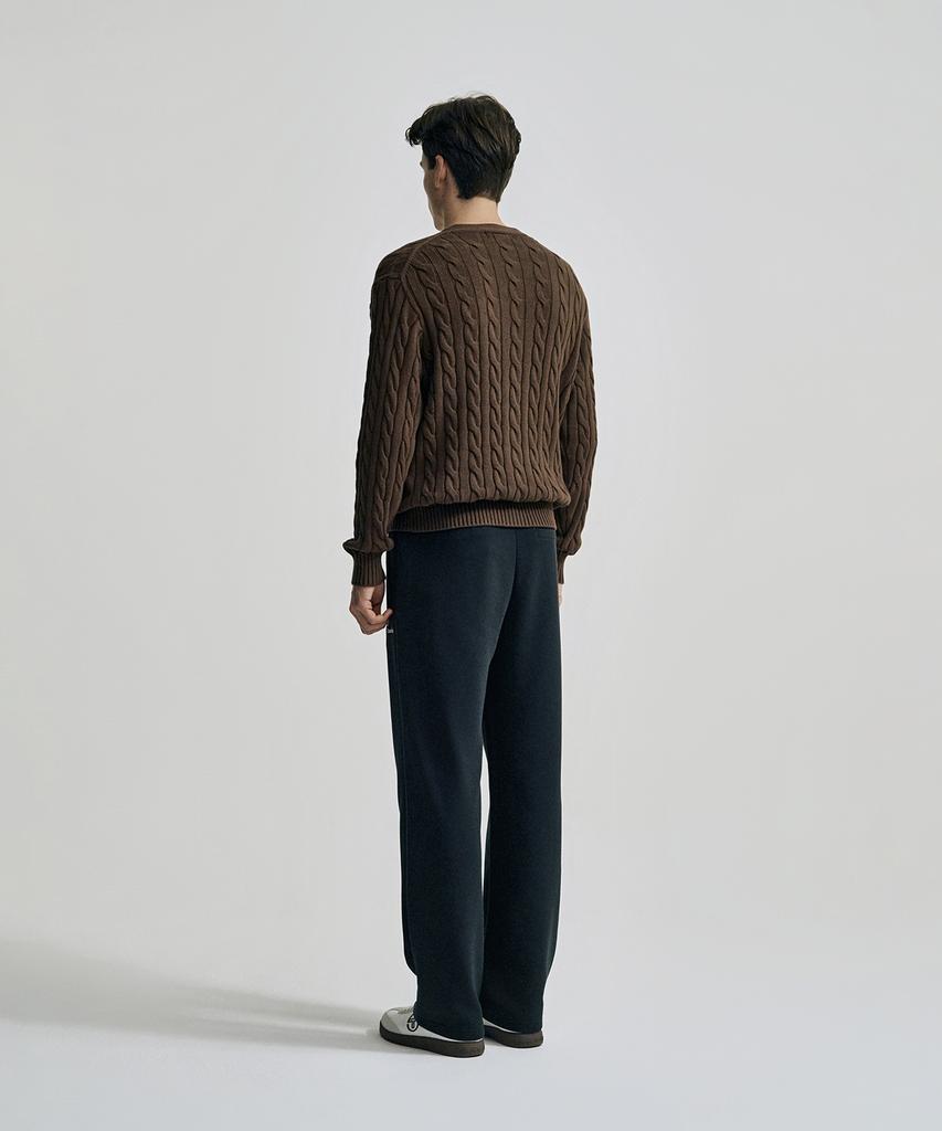Sergio Tacchini M V-Neck Cable Sweater Cardigan (D.Brown)