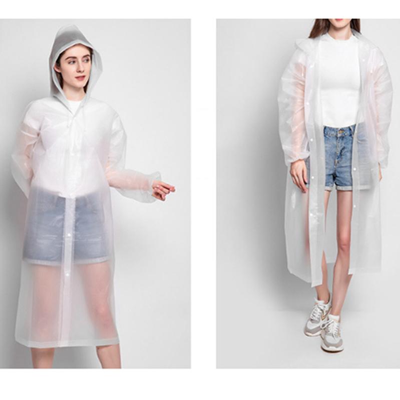 Unisex Vanntett Regnfrakk med Hette Sykling Gjenbrukbar 1 stk Poncho Impermeable Regntøy Regnfrakk