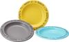OSK Peanuts Snoopy Woodstock Plastic Set of and Made In Dishwasher and Microwave Perfect for Suitable for Kids and Plates, 3, Yellow, Gray, Blue,