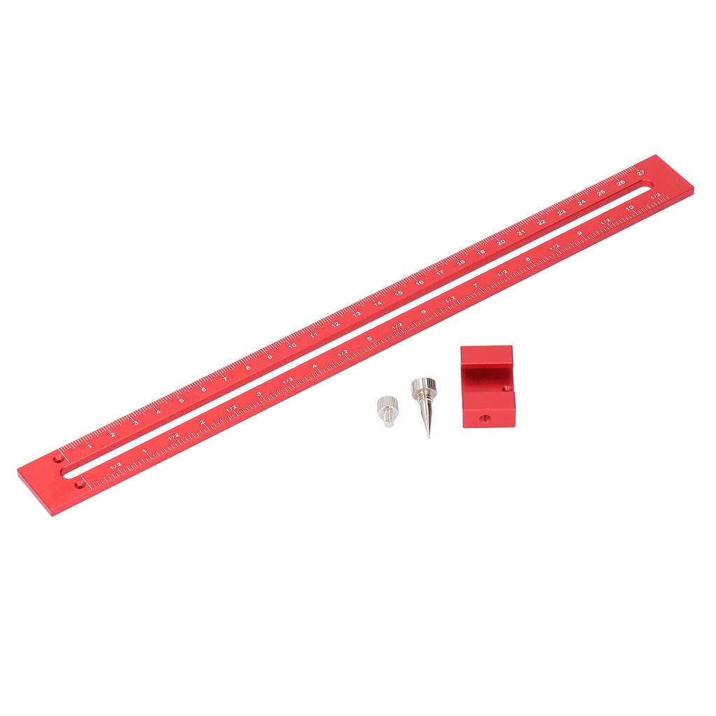 Holzbearbeitung Taschenlineal 300mm Aluminiumlegierung Verstellbarer Schiebeanschlag Markierungslineal