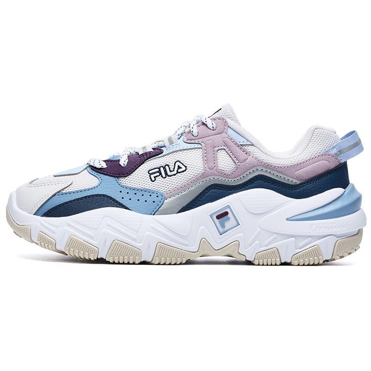 Fila Predator 2 Fabric Synthetic Leather Retro Sports Low-Top Lifestyle Shoes Women Sneaker Rain-Mist-Gray Cashmere-Blue F12W232140FNA