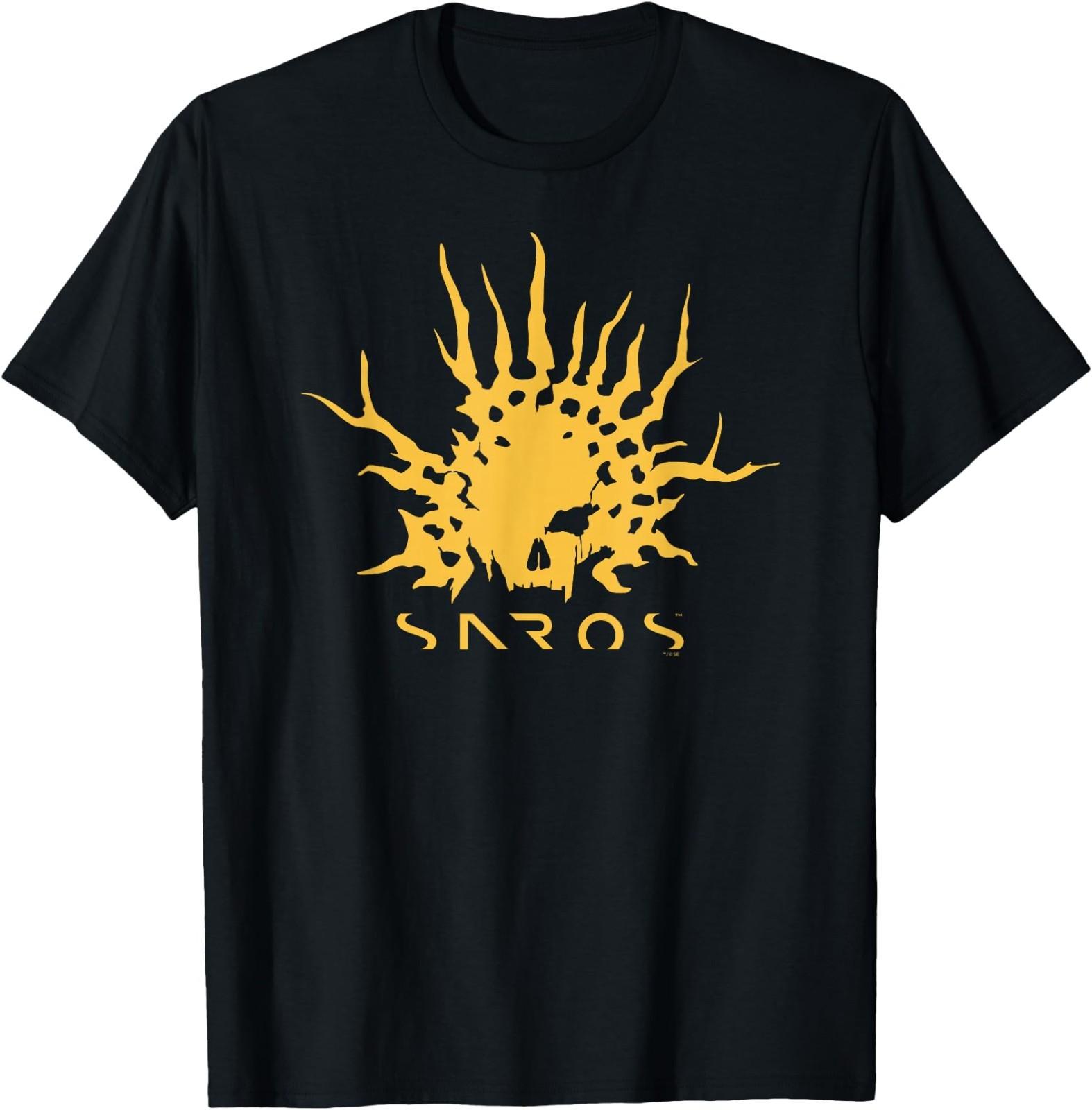 Saros Gold Spiked Sun Logo T-Shirt S