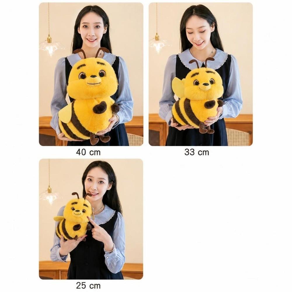 25cm/33cm/40cm Bee Pillow Plush Yellow Stuffed Animal Doll Bee Stuffed Toy  Bedroom Decoration