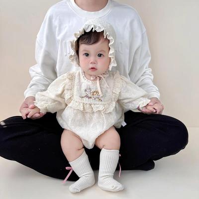 Tuta Lunga in Cotone per Bambina - Body alla Moda per Neonato per Primavera/Autunno