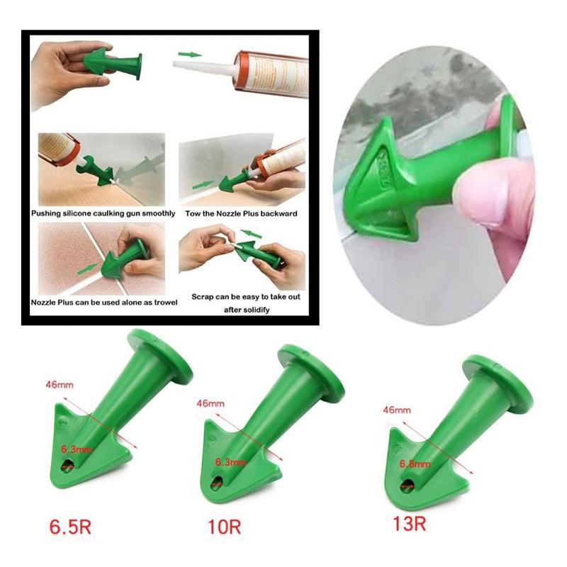 3/6pcs Multi-functional Silicone Sealant Nozzle Scraper Floor Caulking Tools Silicone Sealant Nozzles Kit Home Improvement Set A