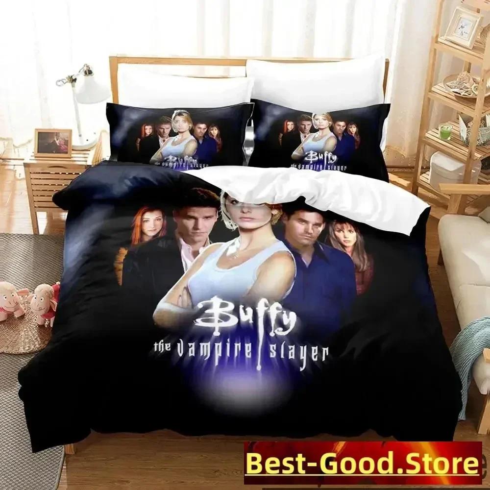 3D Buffy The Vampire Slayer Bettwäscheset Bettbezug Laken Bedrucktes Bettset Kissenbezug Bett Voll Queen King Size Bettdecke Schlafzimmer