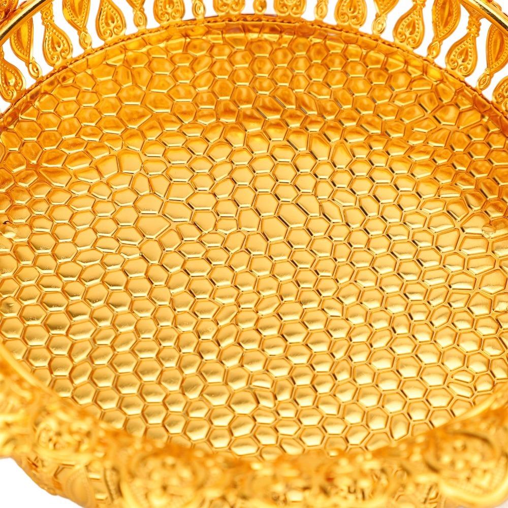 3pcs Circle Decorative Fruit Platter Alloy Candy Tray Fruit Bowls Metal Fruit Plate Home Decoration Circle
