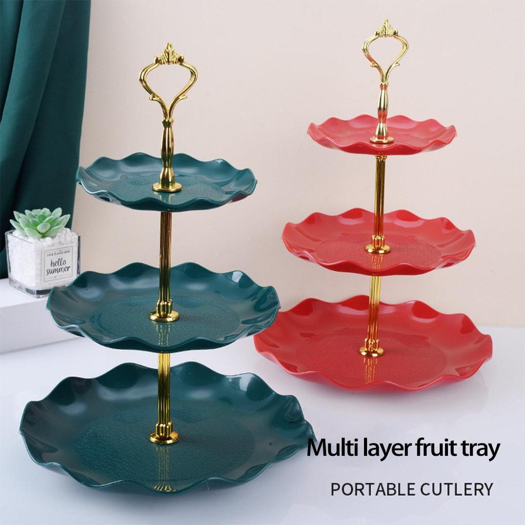 צלחת פירות אירופית רב-שכבתית לסלון - אידיאלית לממתקים, חטיפים וקינוחים