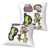 Domnul. Desene Animate cu Fasole 2 Bucăți Față de Pernă Pătrată Husa Pernă Pernă Decorativă cu Fermoar Pernă Decorativă Confortabilă Pentru Casă Canapea