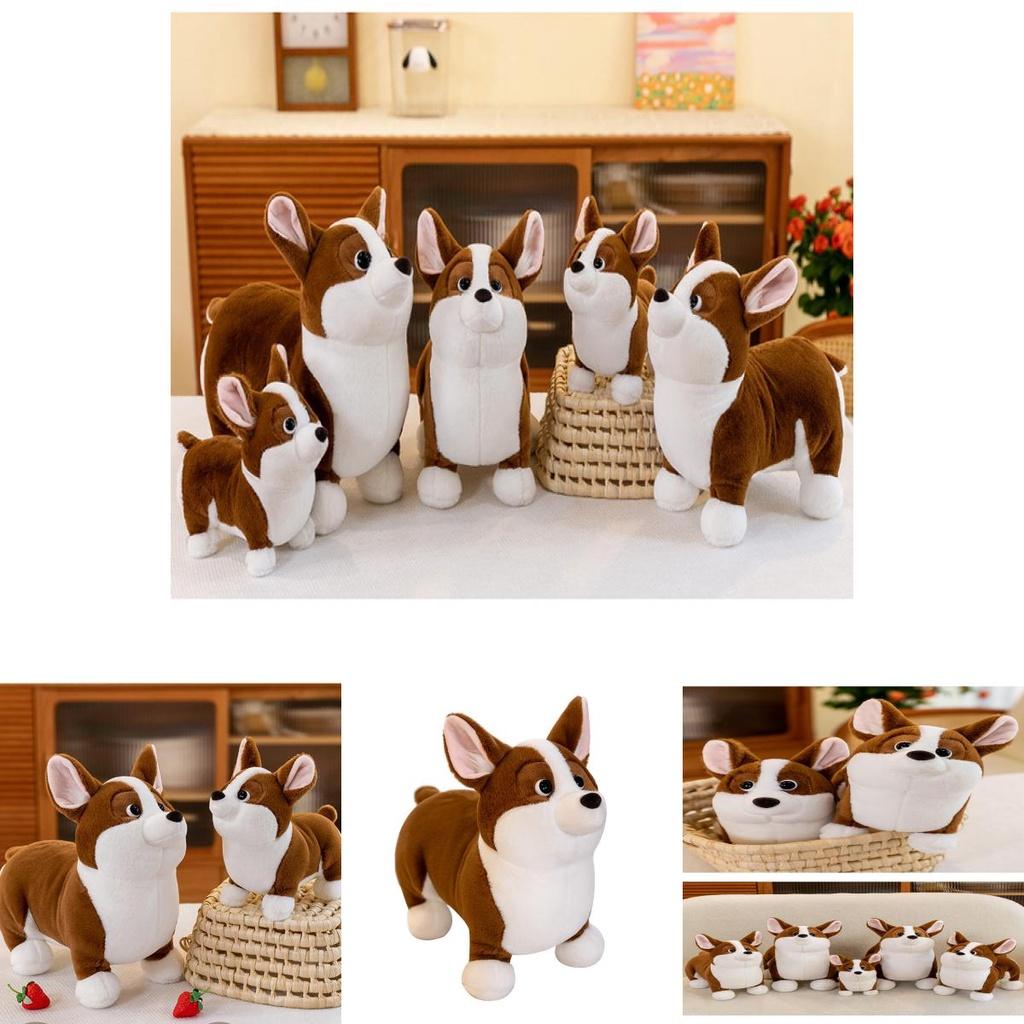 Niedliches Corgi Plüschtier Entzückende Stofftierpuppe für Kinder Weiches Teddybär Spielzeug Geburtstagsgeschenk für Mädchen 23cm Höhe