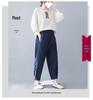 Korean Style Embroidered Cotton Linen Round Neck Mid-Sleeve Plus Size Women's T-Shirt
