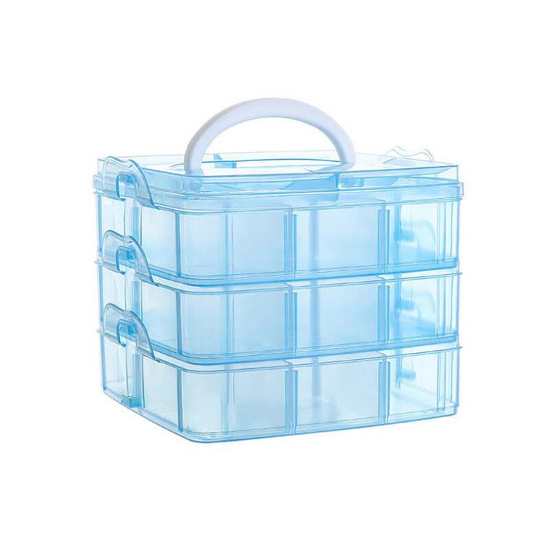 18 Grids Plastic Adjustable Storage Case Box  3 Layer Beads Jewelry Container