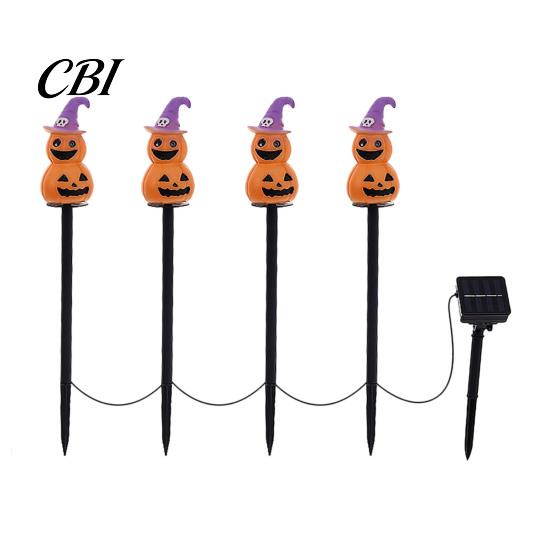 Solar Powered Path Lights Halloween Pumpkin Light, Ghost Garden Stake Waterproof Stakes LED Pathway Light for Yard Patio Lawn Decor Decorations