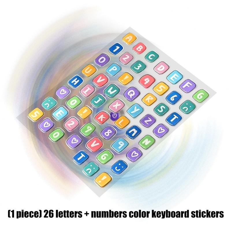 Vibranted Letters And Number Keyboard Decals Keycap Stickers 26 Letters And Numbers For Computer Keyboard Raisers
