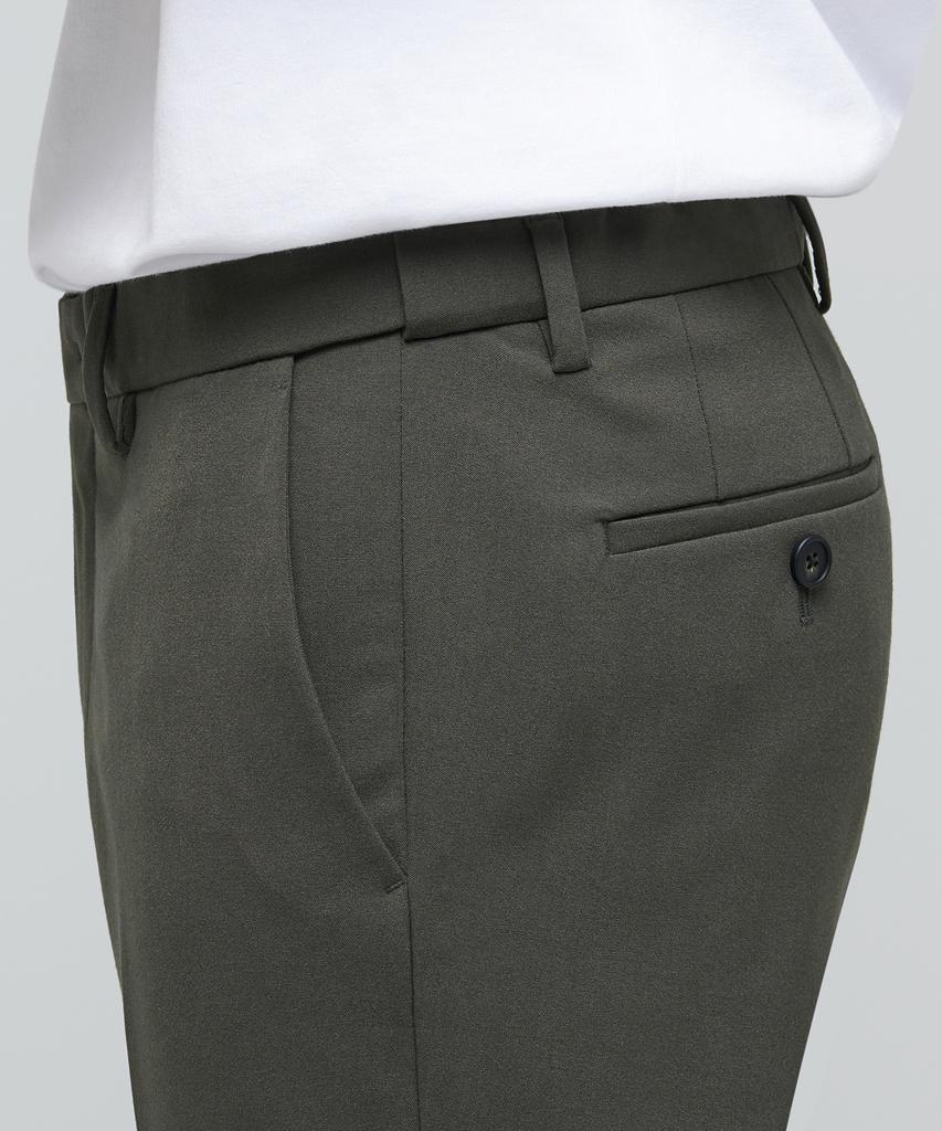 MUSINSA STANDARD Lightweight Skinny Hidden Elastic Waist Crop Slacks [Dusty Khaki]
