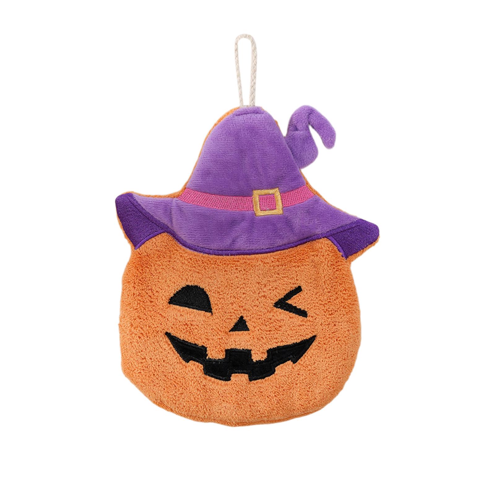 

Хэллоуин Тыква Подвесное Ручное Полотенце, Толстое Впитывающее Подвесное Ручное Полотенце из Кораллового Флиса One Size