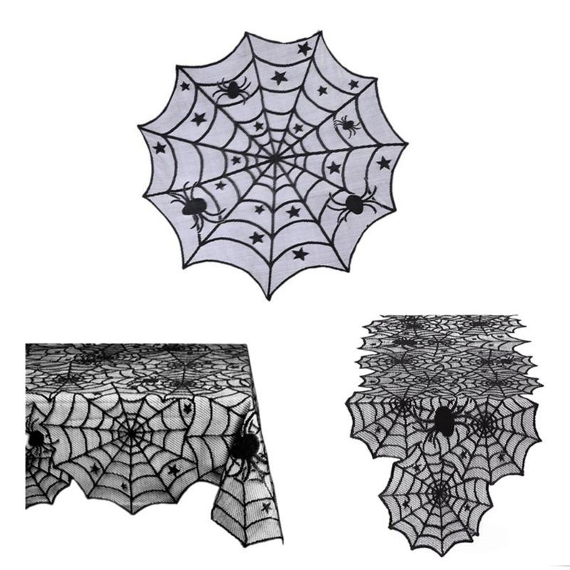 Zestaw obrusu i pokrowców na lampy na Halloween Na stół jadalny Kominki Dekoracje świąteczne Zmywalny bieżnik na stół Pokrowiec na klosz lampy