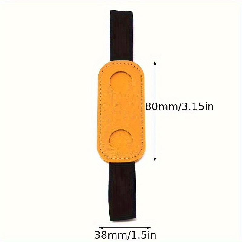 1pc PU Leather Pen Holder with Elastic Band, Creative Notebook Pen Protector Sleeve, Durable PU Leather Pen Clip for Office and School Supplies