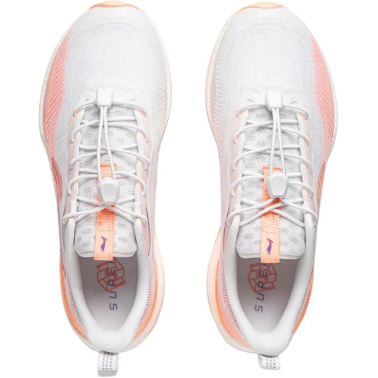 Li Ning Kids Running Ultra Light 22 Comfortable Versatile Shock Absorption Rebound Low Top Running Shoes Kids Sneaker White Orange YKFV092-2