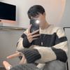 Herbst und Winter Neuer Herren Strickpullover Koreanisch Locker Basic
