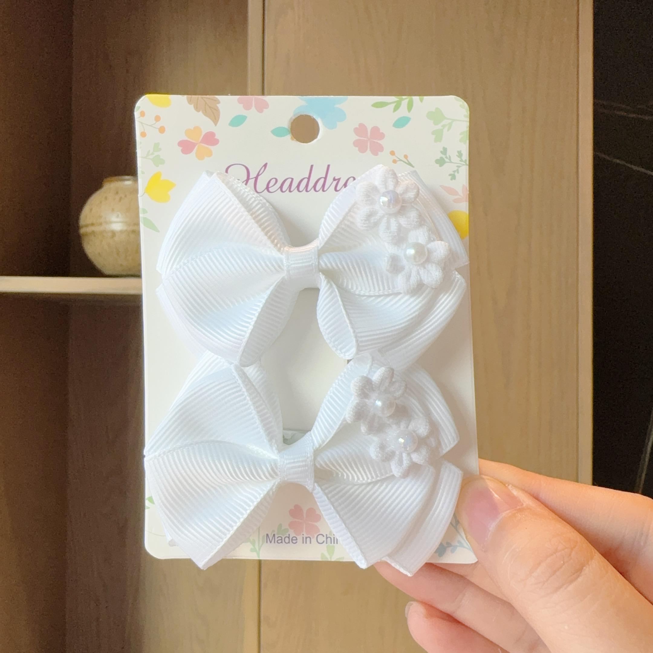 

2Pcs Baby Solid Hair Bows Hair Clips Ribbon bow Hairpin for Girl Cheer Bowknot Barrettes Children Headwear Hair Accessories