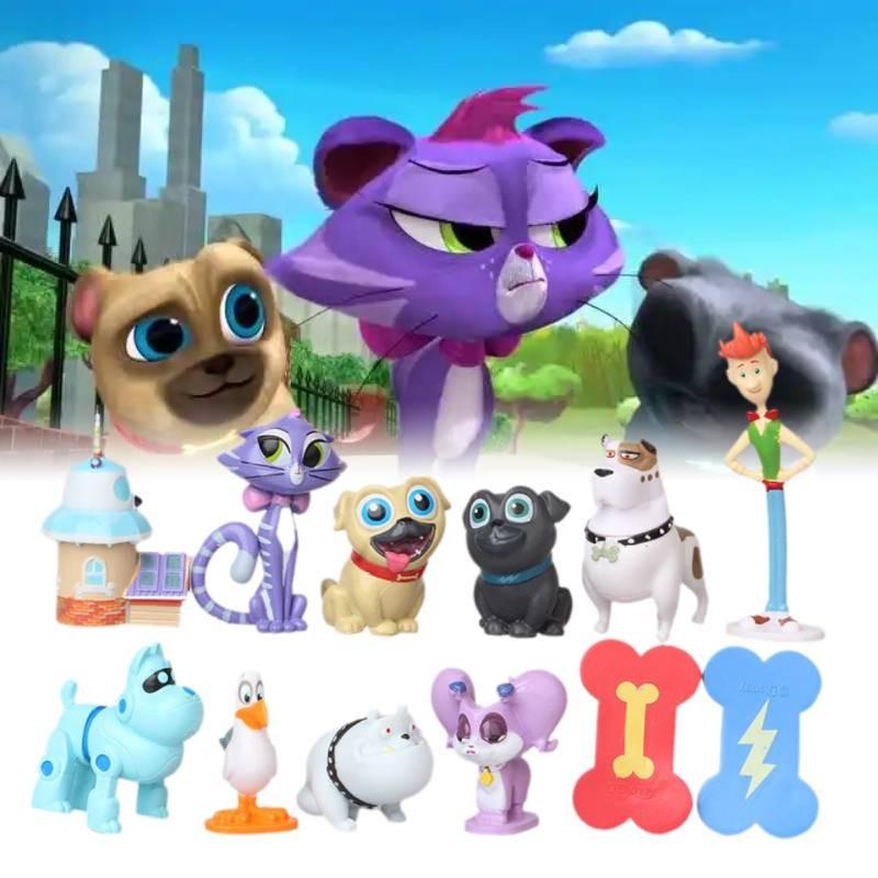 Puppy Pals Dog Figurine Cartoon Animals Cake Ornament 12pcs Xmas Decorate Gift