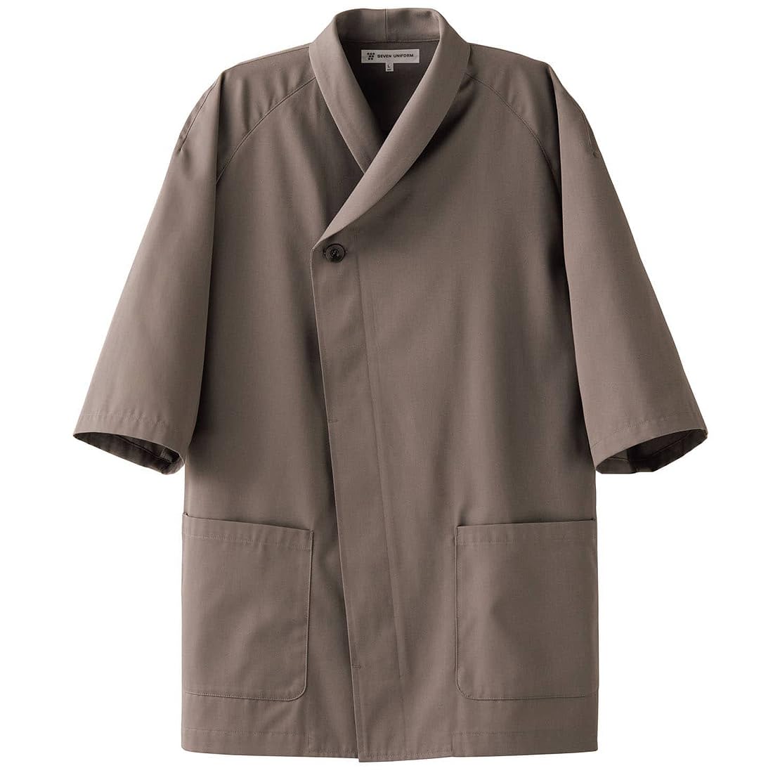 

Seven Uniform Chef s White Coat, Top, 3/4 Sleeves, Unisex, EA3077-8, Japanese Style, Suitable for Japanese Restaurants, Greige, Size L