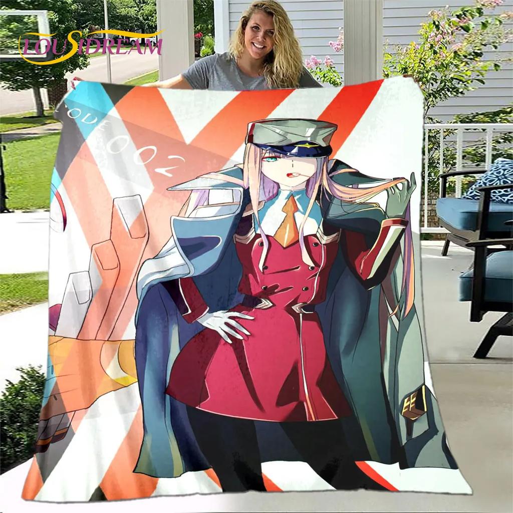 Zero Two DARLING In The FRANXX  Soft Plush Blanket,Flannel Blanket Throw Blanket for Living Room Bedroom Bed Sofa Picnic Cover