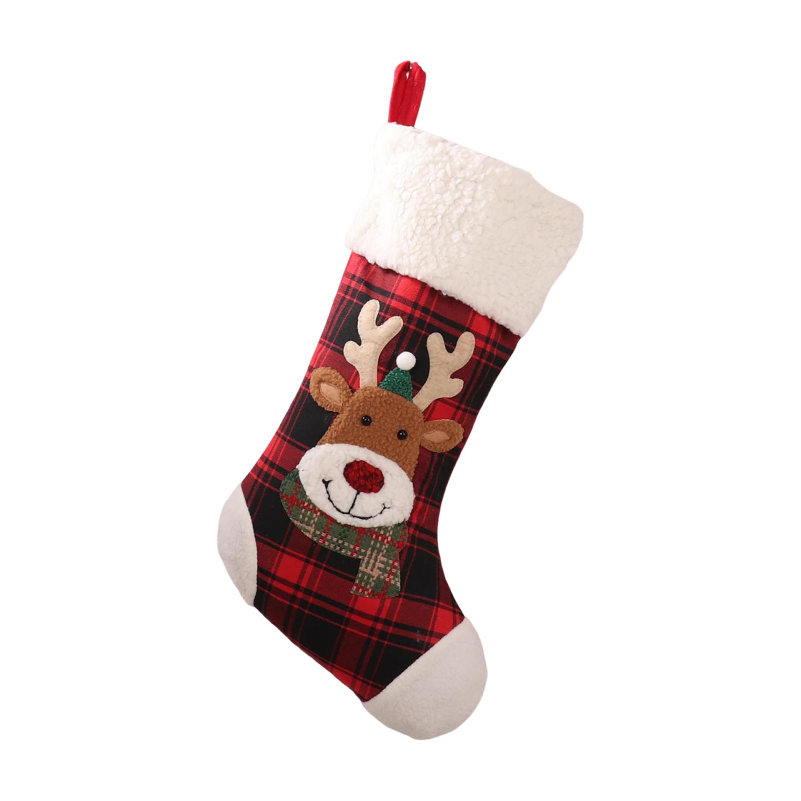 

Christmas Decoration Supplies Large Border Christmas Socks Shopping Mall Christmas Tree Decoration Socks Gift Bag One Size