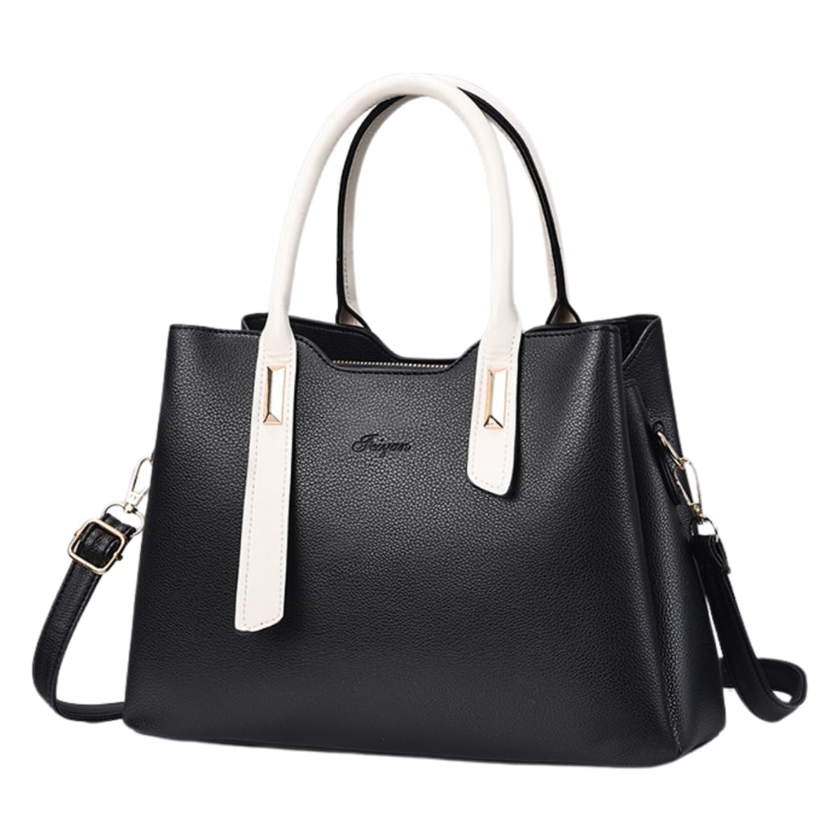 

[SHARE ITEMS] Women s Handbag, Shoulder Bag, Tote Bag, 2-Way Bag, Stylish Shoulder Bag, Travel, Commuting, Large Capacity, Simple Design (Black)