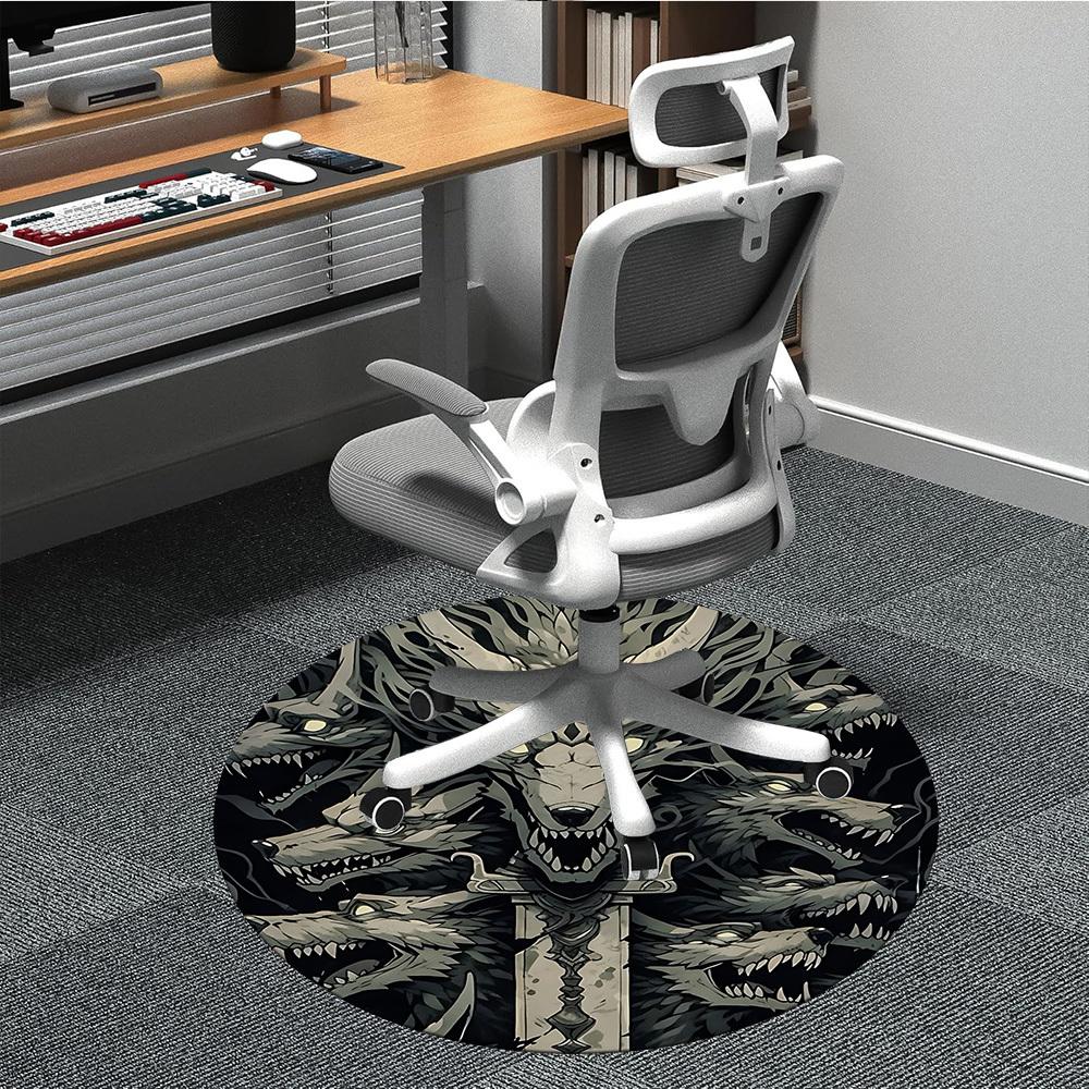 

1PC Wolf Pack Office Round Area Rug, Indoor Mat Suitable For Office, Under Office Chairs Bedroom Living Room Home Decor, Room Decos053 80cm by 80cm