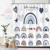 Beautiful Love Rainbow Shower Curtain Gift Idea Bohemian Printed Pattern Polyester Fabric Bath Curtain Bathroom Decor With Hooks