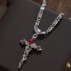 Gothic Personality Punk Thorn Cross Pendant Necklace Women's Hip-hop Fashion Ins Style Sweet Cool Niche Zircon Gift