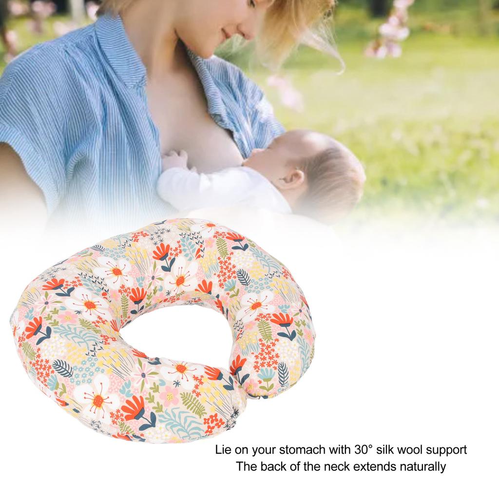 U Shaped Nursing Pillow Ergonomic Breastfeeding Pillow Soft Infant Support Pillow with Detachable Breathable Pillow Cover for Bottle Feeding