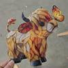 Highland Cattle & Butterfly Sun Catcher Pendant