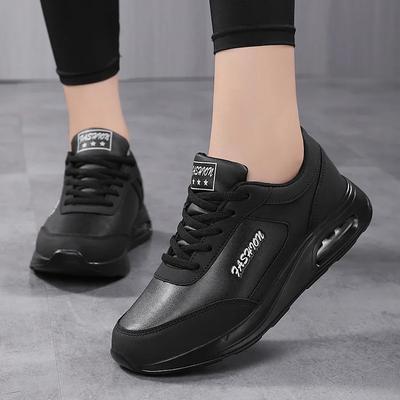 Ladies Non-Slip Jogging Shoes Lightweight Leather Waterproof Running Shoes Women Four Seasons Fashion Cushioning Casual Sneakers