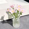 1 Set Glass Flower Bouquet with Vase Hand-Blown Mini Flower Decoration Home Living Room Handmade Simulation Floral Ornament with Stem